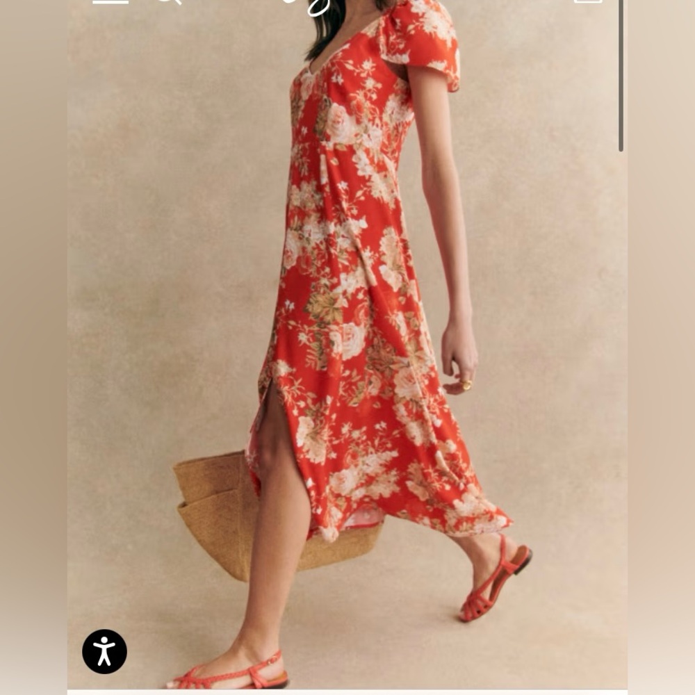 Sezane Alessia dress red size 34/ USA 2